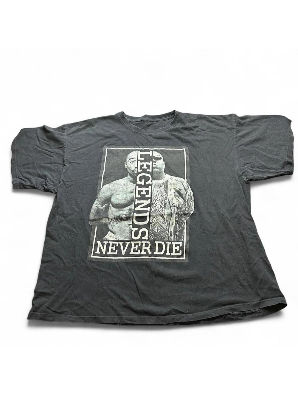 Tupac & Biggie Legends Never Die T-Shirt No Size Tag
